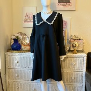 Tuckernuck Black Long Sleeve Dress with White Trim
